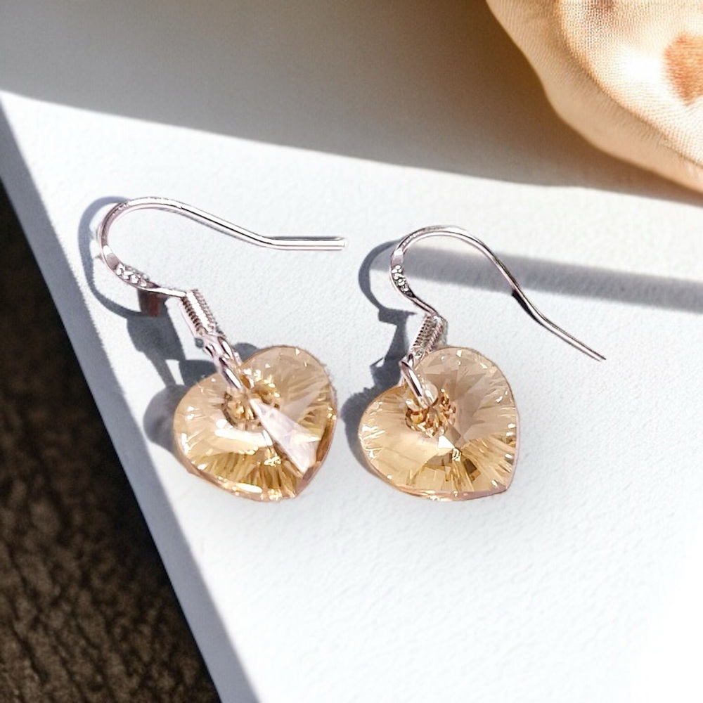 Swarovski Crystal Heart Earrings